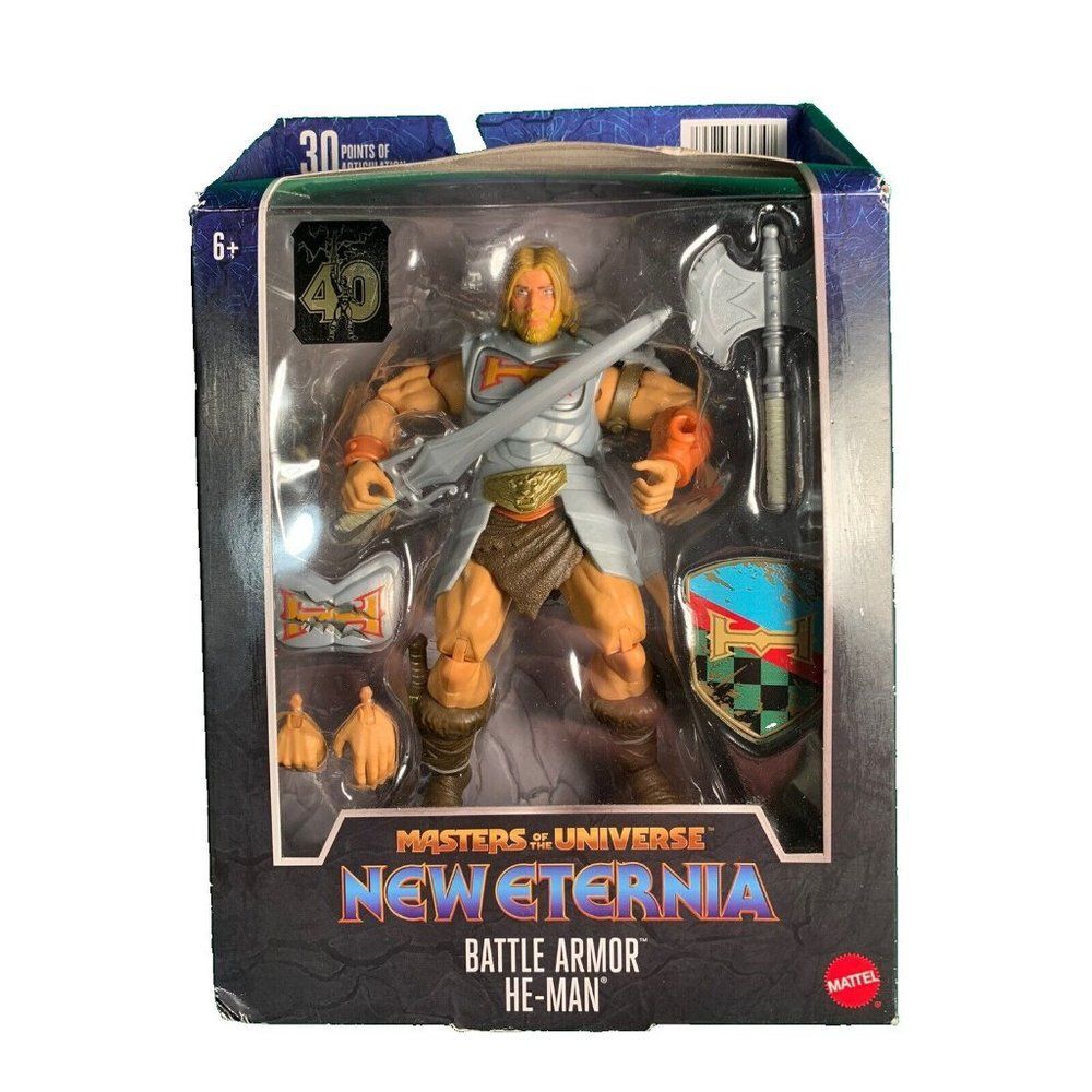 Mattel Battle Armor He-Man New Eternia Masters of The Universe Figure NIB w ding